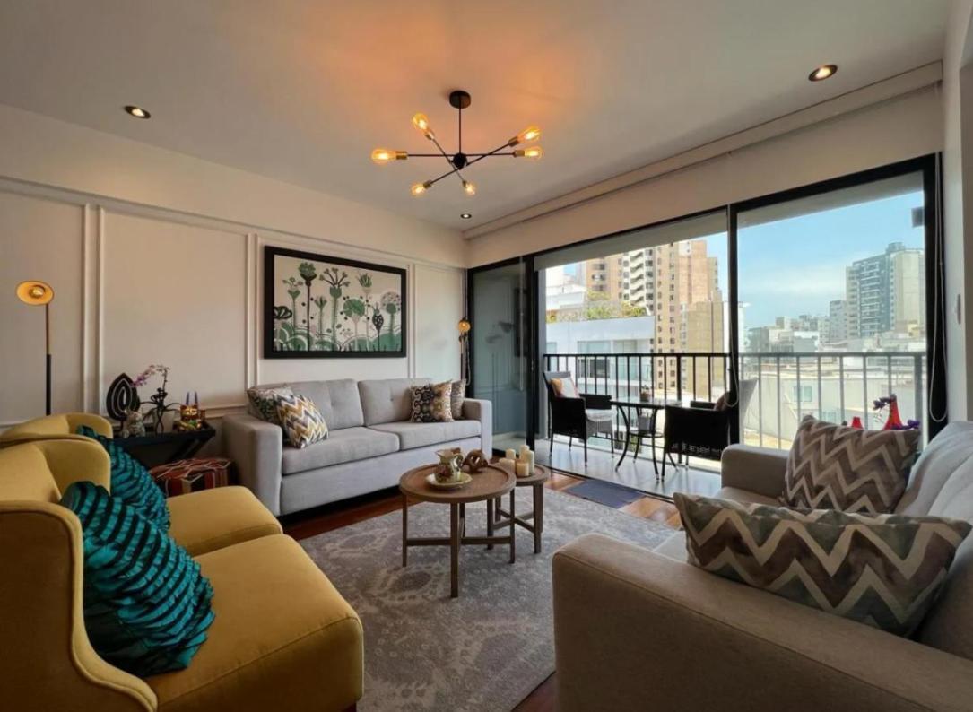 Exclusivo Y Moderno Depa En Miraflores Vista Al Mar Y A La Ciudad Amoblado Apartments Lima Kültér fotó